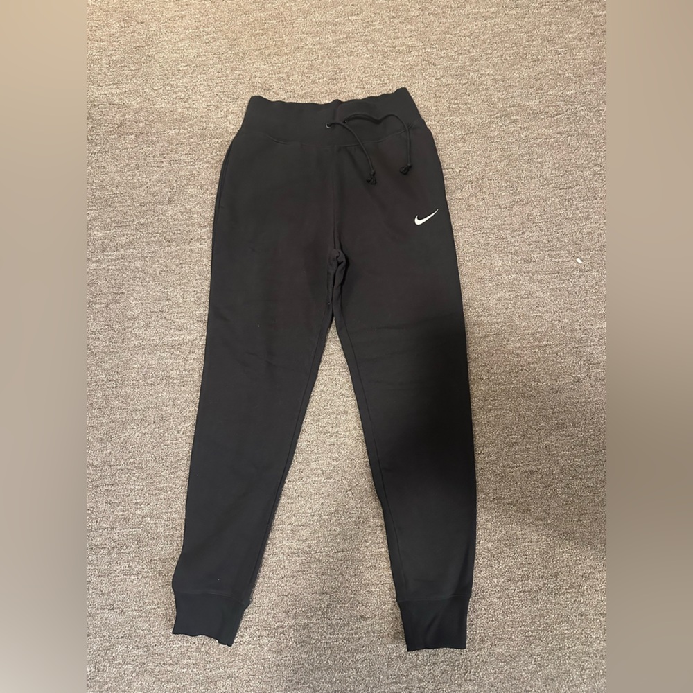 Nike Black Fleece Jogger Pants with White Swoosh Tag